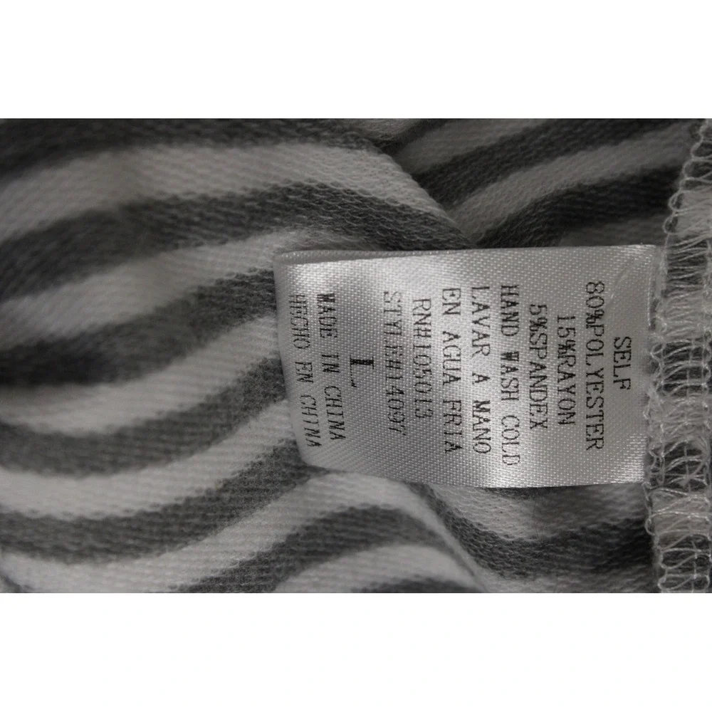 Andree by Unit Jacket Asymmetrical Zip Women L Grey Striped Moto Minimalist